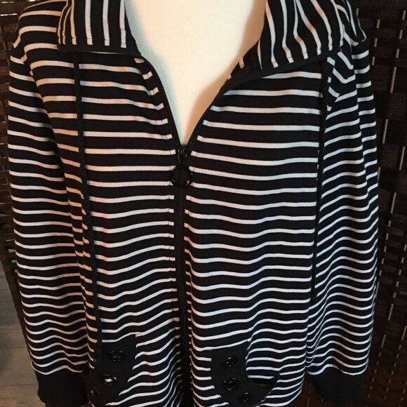 Coral Bay Stripe zip Jacket 2X NWT - Picture 1 of 7